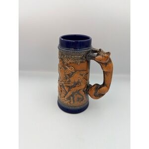 Vintage Gerz West Germany Fox Hunt Beer Stein Lucerne Switzerland Fox Handle 6in